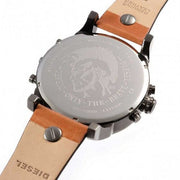 Diesel Mr Daddy 2.0 Chronograph Black Dial Brown Leather Strap Watch For Men - DZ7332