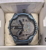 Diesel Daddy 2.0 Chronograph Grey Dial Blue Steel Strap Watch For Men - DZ7414