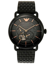 Emporio Armani Meccanico Automatic Black Dial Black Mesh Bracelet Watch For Men - AR60025