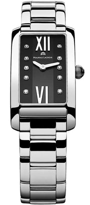 Maurice Lacroix Fiaba Black Dial Silver Steel Strap Watch for Women - FA2164-SS002-350