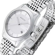 Gucci G Timeless Silver Dial Silver Steel Strap Watch For Men - YA126401