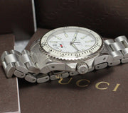 Gucci Dive Quartz White Dial Silver Steel Strap Watch for Men - YA136302