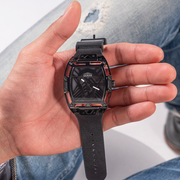 Guess Legend Black Dial Black Silicone Strap Watch For Men - GW0500G2