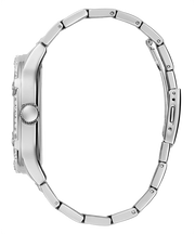 Guess Duke Glitz Black Dial Silver Steel Strap Watch For Men - GW0576G1