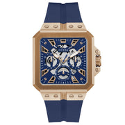 Guess Leo Chronograph Blue Dial Blue Silicone Strap Watch For Men - GW0637G3