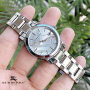 Burberry The City Silver Dial Silver Steel Strap Watch for Women - BU9143