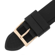 Guess Solstice Diamonds Black Mother of Pearl Dial Black Rubber Strap Watch for Women - GW0113L2