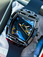 Guess Legend Analog Black Dial Black Rubber Strap Watch For Men - GW0648G1