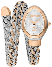 Just Cavalli Novara Silver Dial Two Tone Steel Strap Watch for Women - JC1L264M0075