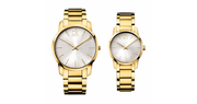 Calvin Klein City Silver Dial Gold Steel Strap Watch for Men - K2G21546