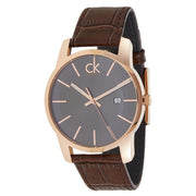 Calvin Klein City Chronograph Brown Dial Brown Leather Strap Watch for Men - K2G2G6G3