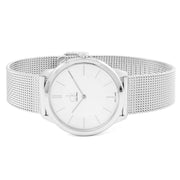 Calvin Klein Minimal Silver Dial Silver Mesh Bracelet Watch for Men - K3M21126