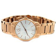 Calvin Klein City White Mother of Pearl Dial Rose Gold Steel Strap Watch for Women - K2G23646