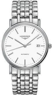Longines Presence Automatic White Dial Silver Steel Strap Watch for Men - L4.921.4.12.6