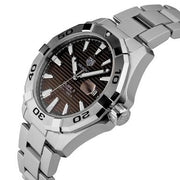 Tag Heuer Aquaracer Calibre 5 Automatic Sunray Brown Dial Silver Steel Strap Watch for Men - WAY2018.BA0927