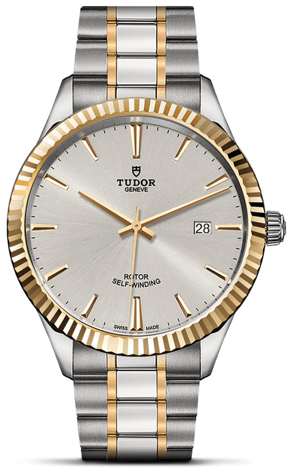 Tudor Style Automatic Silver Dial Two Tone Steel Strap Watch for Men - M12713-0003