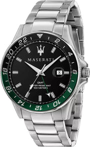 Maserati SFIDA Chronograph Black Dial Silver Steel Strap Watch For Men - R8853140005