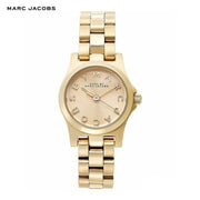 Marc Jacobs Henry Dinky Gold Dial Gold Steel Strap Watch for Women - MBM3199