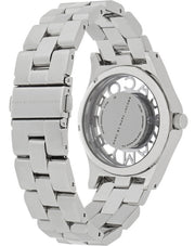 Marc Jacobs Henry Transparent Silver Dial Silver Steel Strap Watch for Women - MBM3205
