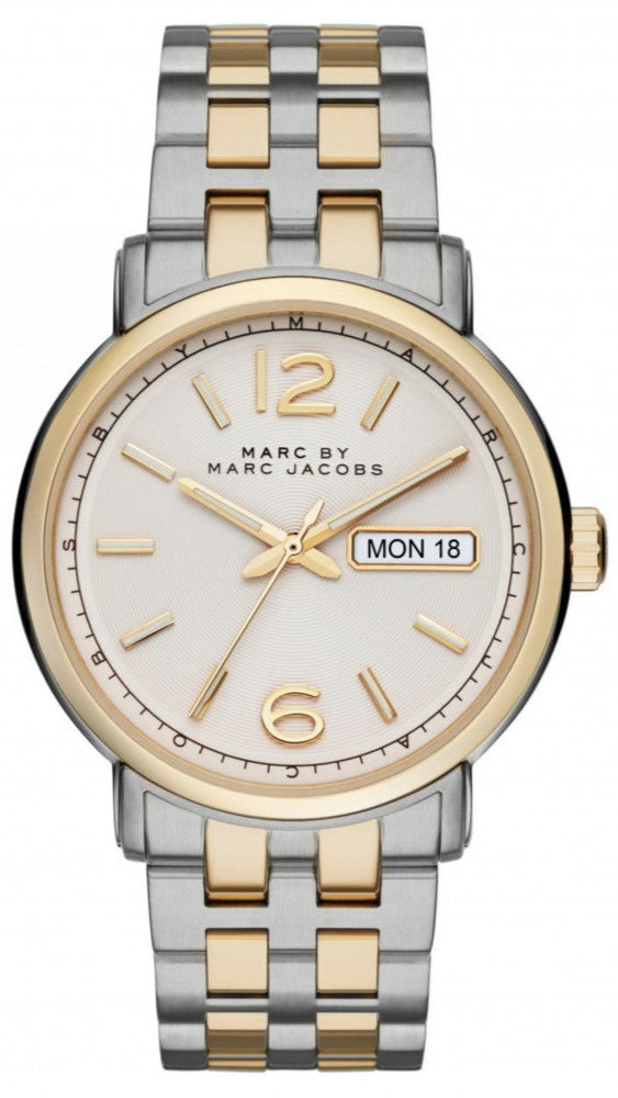 Marc Jacobs Fergus White Dial Two Tone Steel Strap Watch for Men - MBM5079