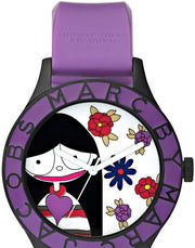 Marc Jacobs Marc White Dial Purple Silicone Strap Watch for Women - MBM5514