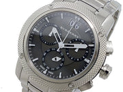 Burberry Utilitarian Chronograph Black Dial Silver Steel Strap Watch For Men - BU9800