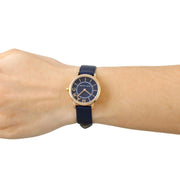 Marc Jacobs Roxy Navy Blue Dial Navy Blue Leather Strap Watch for Women - MJ1539
