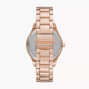 Michael Kors Runway Three-Hand Silver Dial Rose Gold Steel Strap Watch for Women - MK7473