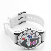 Marc Jacobs Miss Marc Flower White Dial White Silicone Strap Watch for Women - MBM5513