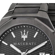 Maserati Stile Quartz Black Dial Black Steel Strap Watch For Men - R8853142001