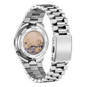 Citizen Tsuyosa Automatic Salmon Orange Dial Silver Steel Strap Watch For Men - NJ0159-86Z