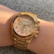 Michael Kors Blair Chronograph Rose Gold Dial Two Tone Steel Strap Watch for Women - MK6316