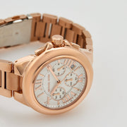 Michael Kors Camille Chronograph White Dial Rose Gold Steel Strap Watch For Women - MK7271
