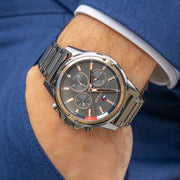 Tommy Hilfiger Mason Grey Dial Grey Steel Strap Watch for Men - 1791790