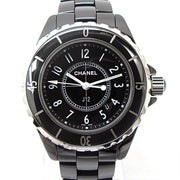 Chanel J12 Quartz Ceramic Black Dial Black Steel Strap Watch for Women - J12 H0682