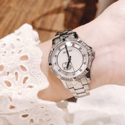 Bulova Crystal Silver Dial Silver Steel Strap Watch for Women - 96L226