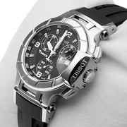 Tissot T Race Chronograph Black Dial Black Rubber Strap Watch for Women - T048.217.17.057.00