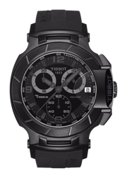 Tissot T Race Chronograph Black Dial Black Rubber Strap Watch for Men - T048.417.37.057.00
