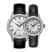 Tissot Carson Powermatic 80 White Dial Black Leather Strap Watch For Men - T085.407.16.013.00