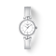 Tissot T Lady Flamingo White Dial White Leather Strap Watch For Women - T094.210.16.011.00