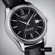 Tissot Ballade Powermatic 80 Cosc Black Dial Black Leather Strap Watch For Men - T108.408.16.057.00