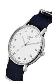 Tissot T Classic Everytime Large White Dial Blue NATO Strap Watch For Men - T109.610.17.037.00