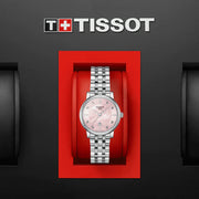 Tissot T Classic Carson Premium Pink Dial Silver Steel Strap Watch for Women - T122.210.11.159.00