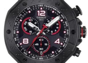 Tissot T Race Chronograph Black Dial Red Rubber Strap Watch For Men - T141.417.37.057.01