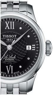 Tissot Le Locle Automatic Lady Black Dial Silver Steel Strap Watch For Women - T41.1.183.56
