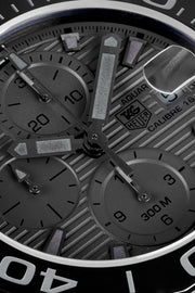 Tag Heuer Aquaracer Automatic Chronograph Special Edition Titanium Grey Dial Black Leather Strap Watch for Men - CAY218B.FC6370