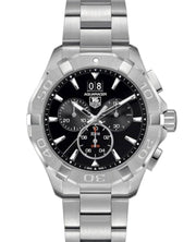 Tag Heuer Aquaracer Chronograph Black Dial Silver Steel Strap Watch for Men - CAY1110.BA0927