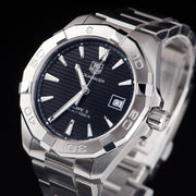Tag Heuer Aquaracer Automatic Black Dial Silver Steel Strap Watch for Men - WAY2110.BA0928