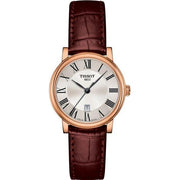 Tissot T Classic Carson Premium White Dial Brown Leather Strap Watch for Women - T122.207.36.033.00