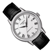 Tissot Carson Powermatic 80 White Dial Black Leather Strap Watch For Men - T085.407.16.013.00